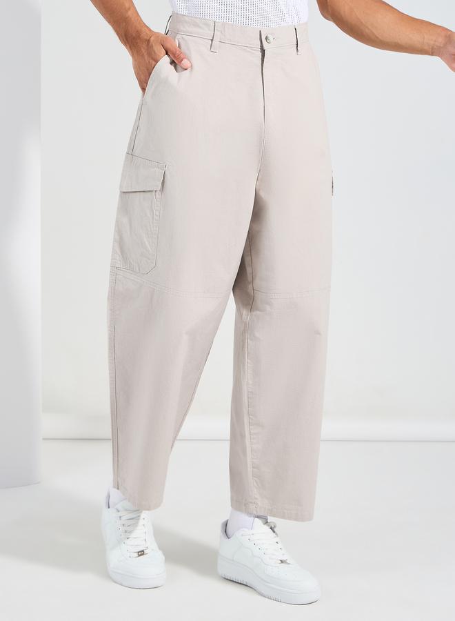 Styli بنطال كارجو واسع الساق من Rip Stop  - Image 1