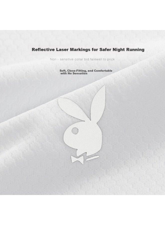 Playboy Men's Ice Silk Short Sleeve Crew Neck Slim Fit Base T-shirt White 3XL - Image 3