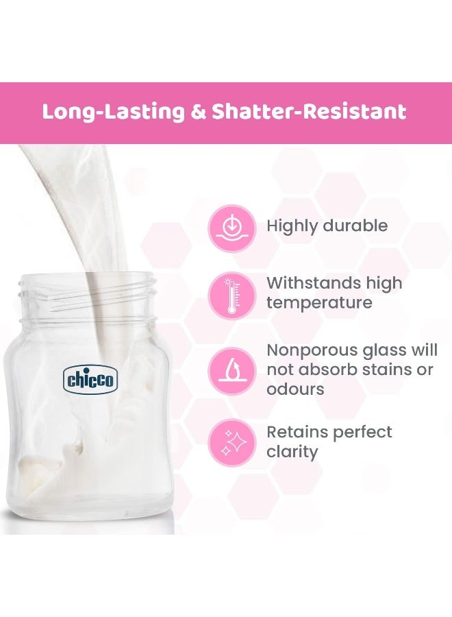 Chicco Well-Being Glass Feeding Bottle (120ml, Slow Flow) - Image 4