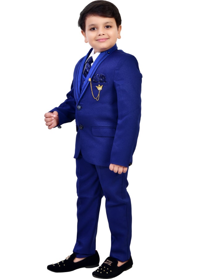 BT DEZINES طقم بدلة ملكي أزرق من  قطع للأولاد - Image 4