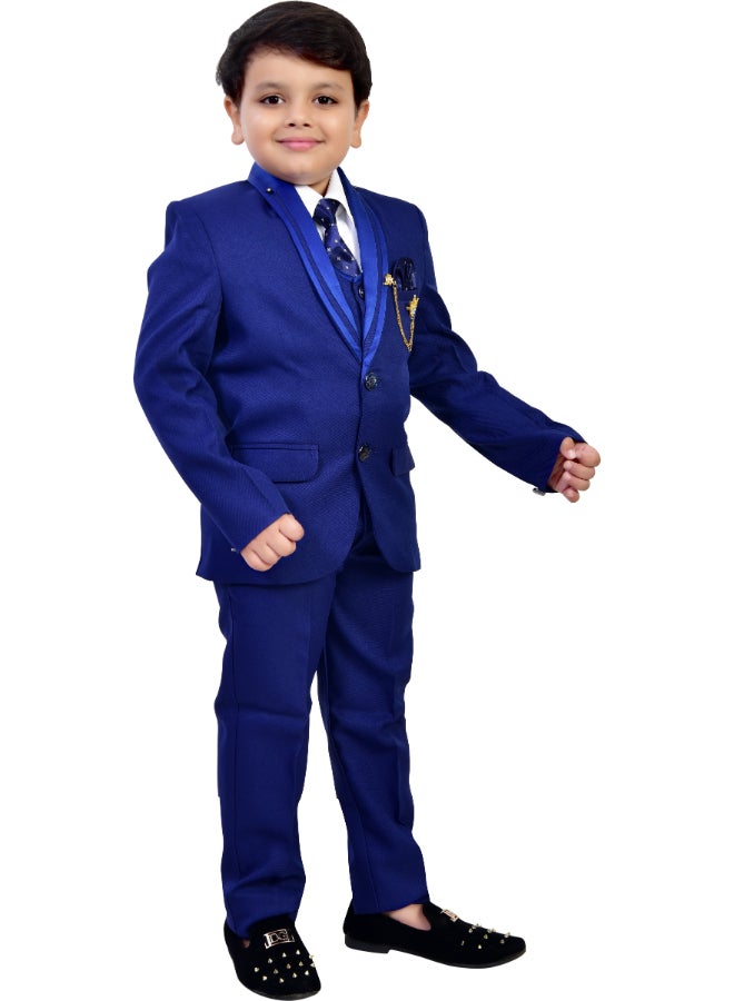 BT DEZINES طقم بدلة ملكي أزرق من  قطع للأولاد - Image 3