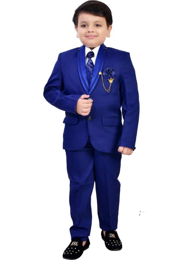 BT DEZINES Royal Blue 5-Piece Suit Set for Boys