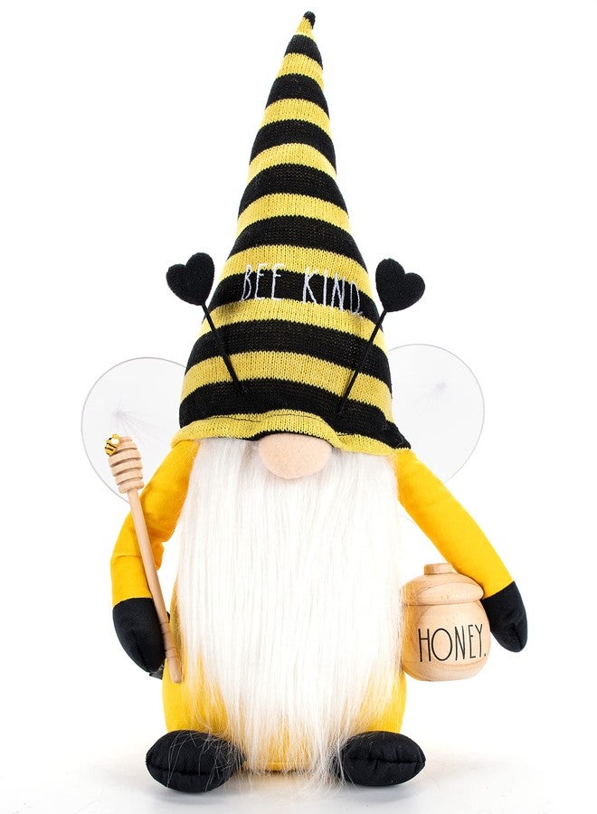 Rae Dunn Bee Gnome - Honey Decor - Decorations for Home & Office - Bumble Farmhouse Kitchen - Stuffed Plush Shelf Figurines - Gifts - Bee Kind - Image 1