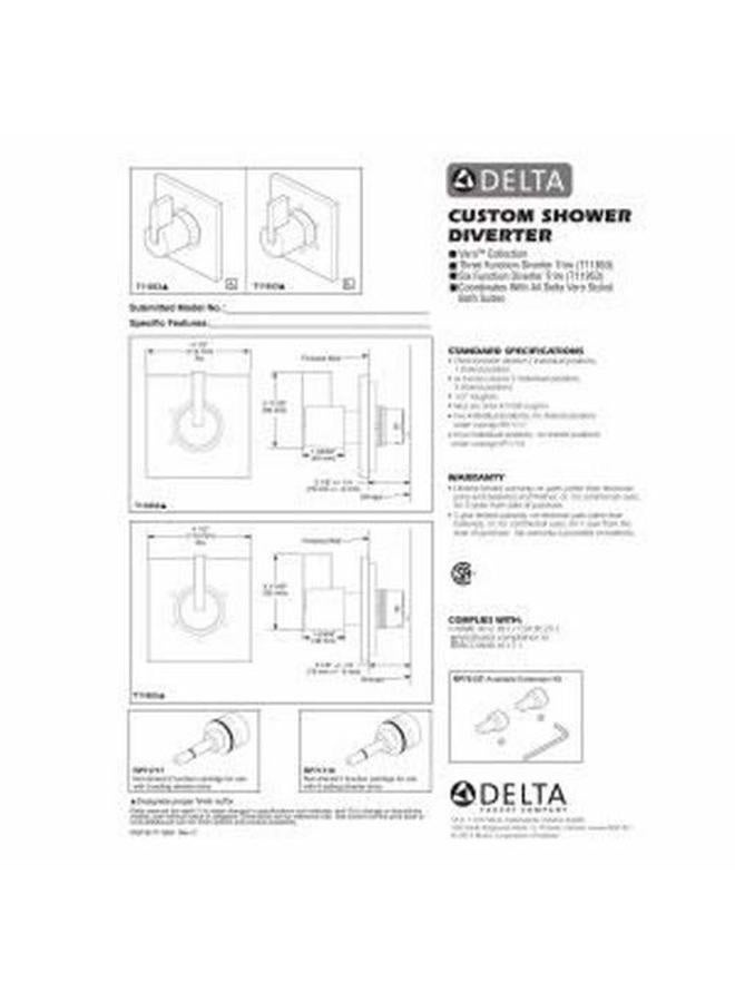 Delta Faucet Vero 6-Setting Shower Handle Diverter Trim Kit, Stainless T11953-SS (Valve Not Included) - Image 2