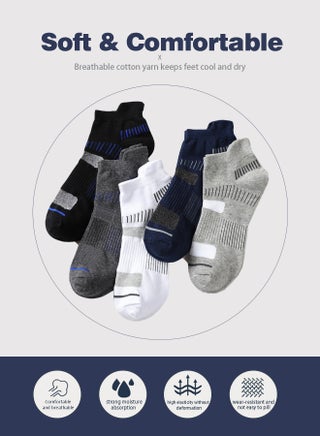 Mens Athletic Socks (5-Pack) - Low Cut, Sweat-Wicking, Odour-Resistant, All-Season Comfort - Ideal for Active Lifestyles, Running & Everyday Wear - Ultimate Socks for Men Collection - view 2
