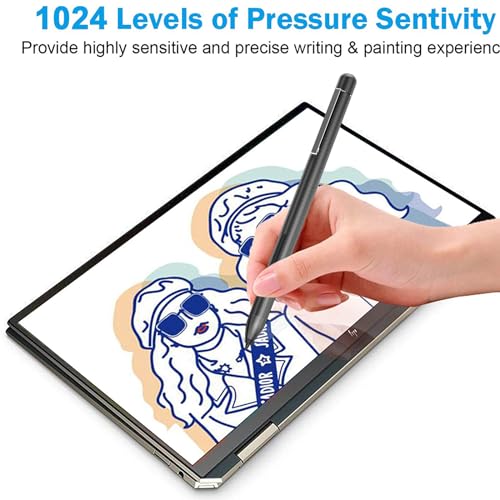 hacey Stylus Pen for Surface Pro 11/10/9/8/X/7+/7/6/5/4/3/Surface 3, Surface Go 4/3/2/1, Surface Laptop/Studio/Book 5/4/3/2/1 with Palm Rejection, 1024 Levels Pressure, 2500h Working Hours - Image 4