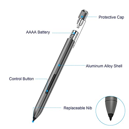hacey Stylus Pen for Surface Pro 11/10/9/8/X/7+/7/6/5/4/3/Surface 3, Surface Go 4/3/2/1, Surface Laptop/Studio/Book 5/4/3/2/1 with Palm Rejection, 1024 Levels Pressure, 2500h Working Hours - Image 5