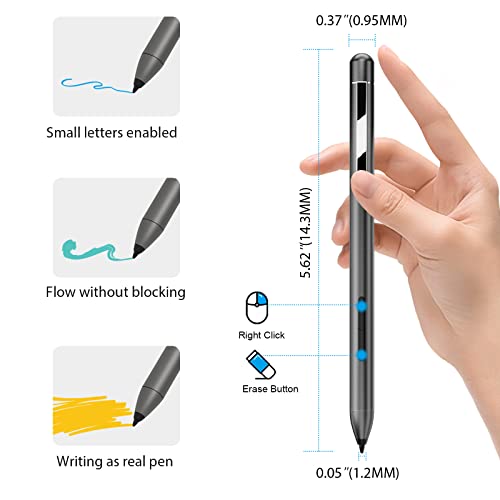 hacey Stylus Pen for Surface Pro 11/10/9/8/X/7+/7/6/5/4/3/Surface 3, Surface Go 4/3/2/1, Surface Laptop/Studio/Book 5/4/3/2/1 with Palm Rejection, 1024 Levels Pressure, 2500h Working Hours - Image 3