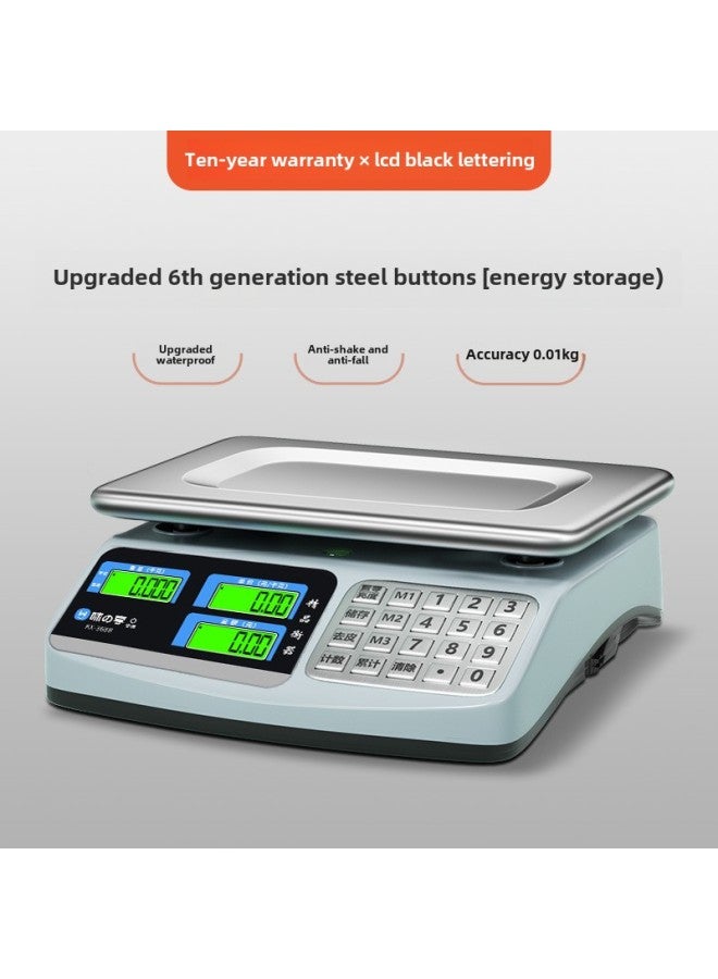 Electronic Scale Commercial Small Platform Scale 10kg30kg Weighing Electronic Scale Household Kitchen Baking Special Scale Wholesale-Model:[energy Consumption Storage] 6th Generation✅ 30kg All-steel Button Lcd Flat Plate (anti-shake And Anti-fall)  - Image 1