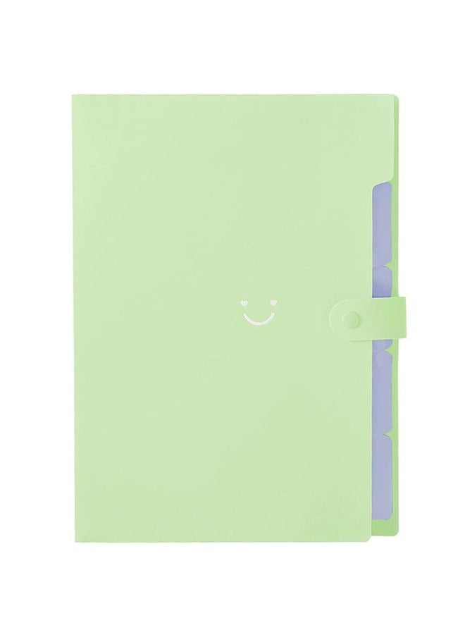 Generic - A4 Paper Expanding File Folder with 32 Labels 5 Pockets Cute Folders Green - Image 1