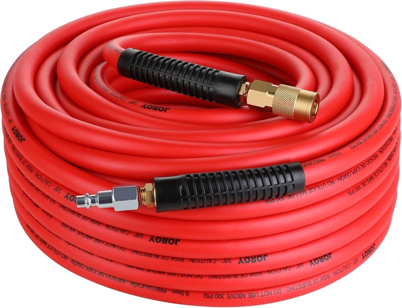 JOROY Hybrid Air Hose, 3/8-Inch by 100 Feet - Heavy Duty, Lightweight, Kink Resistant - Image 1