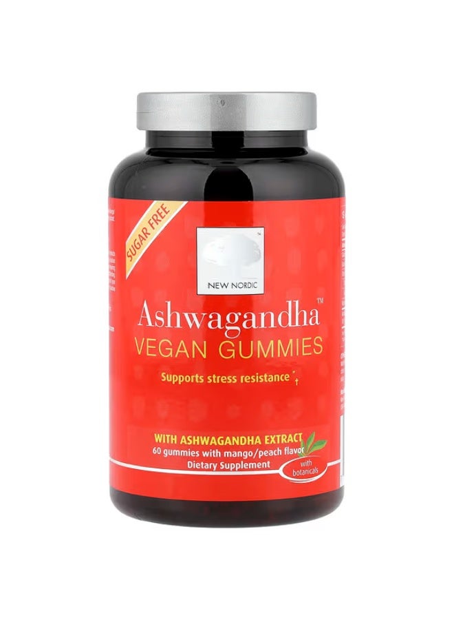 New Nordic, Ashwagandha™ Vegan Gummies, Mango/Peach, 60 Gummies