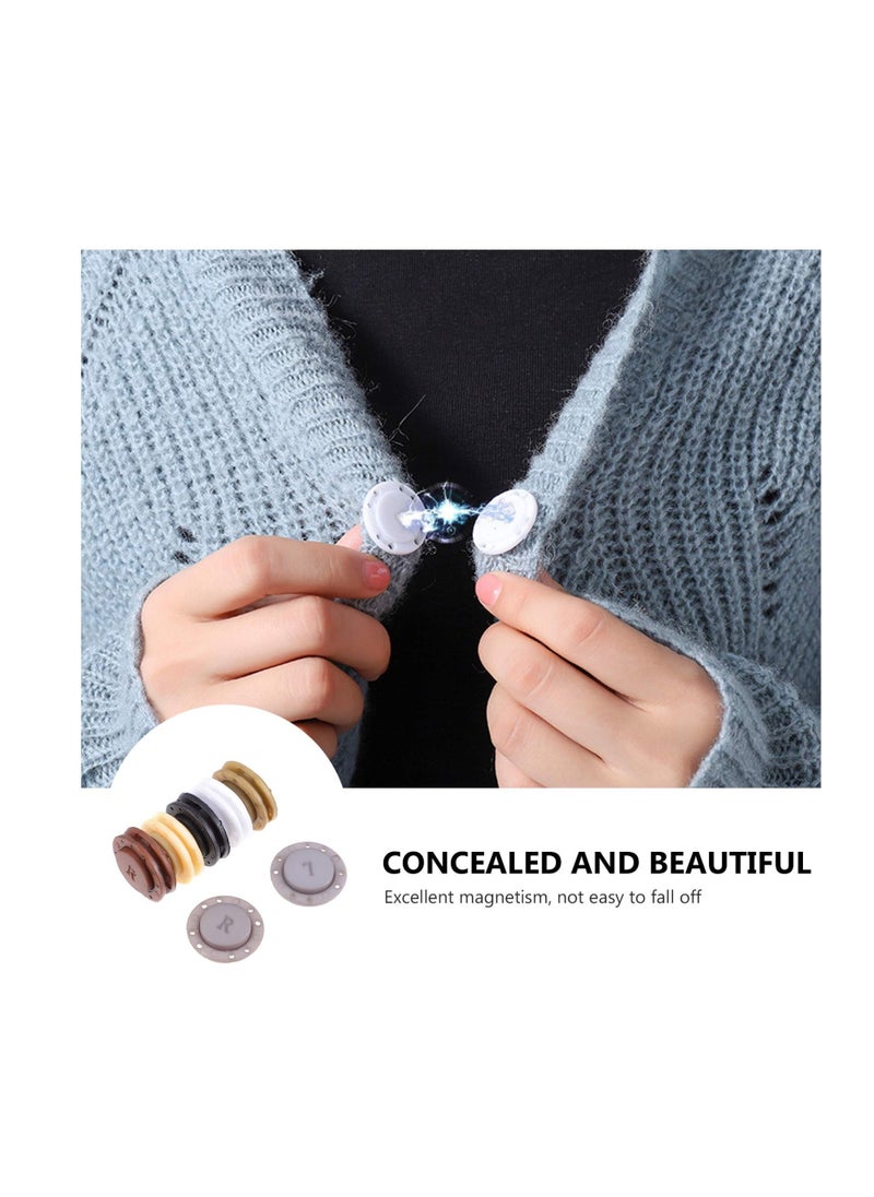 6 Pairs Magnetic Coat Buttons Invisible Hidden Sewing Button with Magnets Inside for Jacket Suitcase Bag Pajamas Buckle Style 1