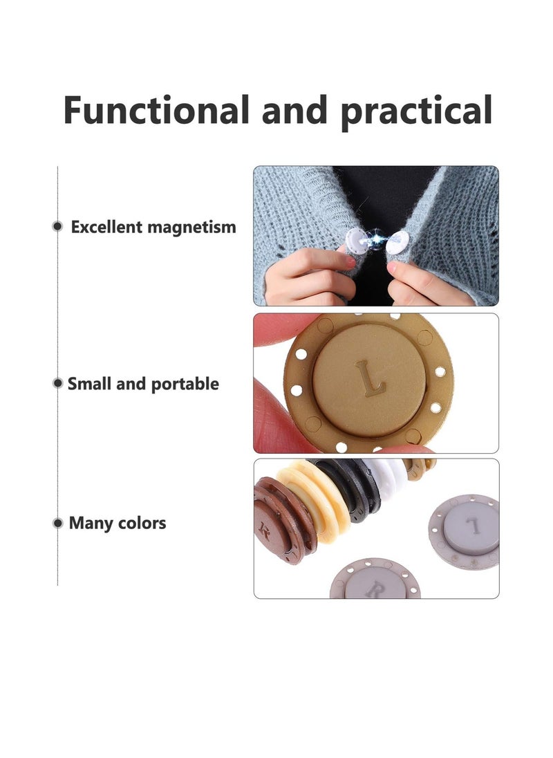 6 Pairs Magnetic Coat Buttons Invisible Hidden Sewing Button with Magnets Inside for Jacket Suitcase Bag Pajamas Buckle Style 1