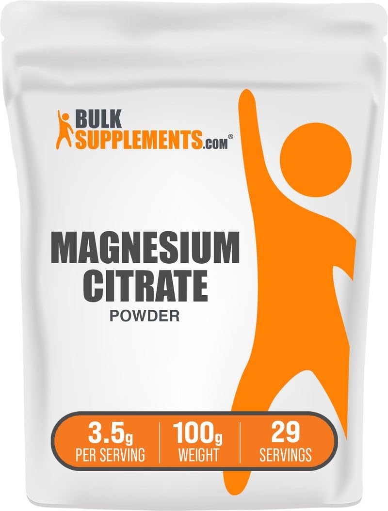 BulkSupplementscom Magnesium Citrate Powder Magnesium 400mg Supplement Easily Absorbable Pure Gluten Free 35g per Serving 100g 35 oz Pack of 1