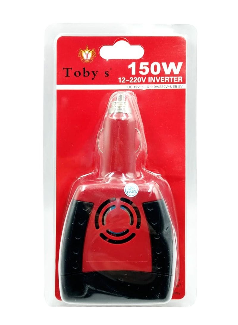 Toby's 150W DC 12V to AC 220V Auto Voltage Converter Car Power Inverter Adapter with Lighter - Image 1