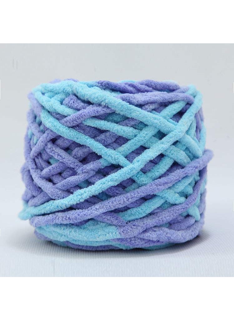 Generic - Ice Cream Striped Soft Thick Yarn Handmade Diy Knitted Scarf Yarn Ball Crochet Hook Slipper Self-knitted Ball 47 blue-green section - Image 1