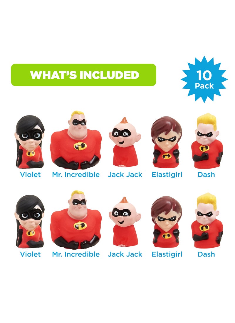ginsey Disney Incredibles Finger Puppets, 10 Pc. - Party Favors, Educational, Bath Toys, Story Time, Floating Pool Toys, Beach Toys, Finger Toys, Playtime  - Image 2