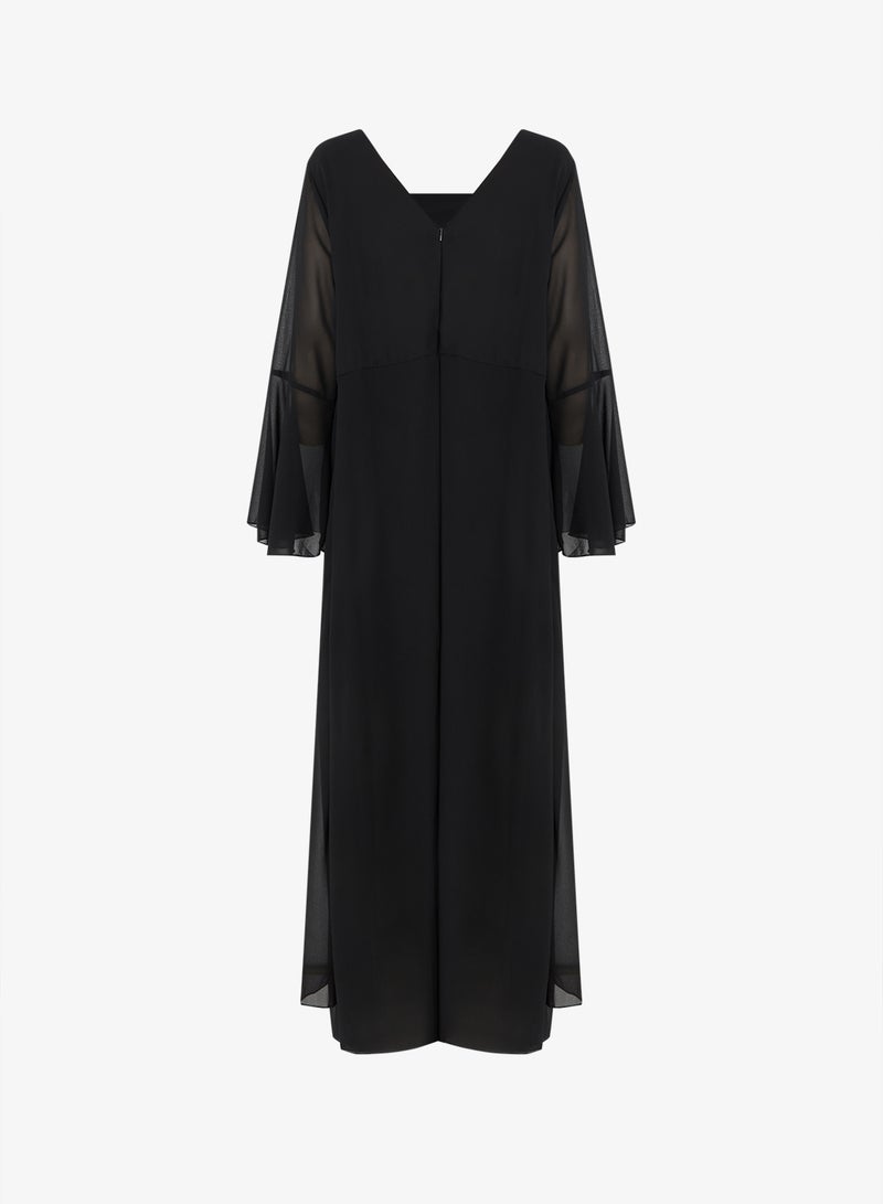 Ella Plus Plus Size A-line Dress With Sheer Sleeves - Image 2