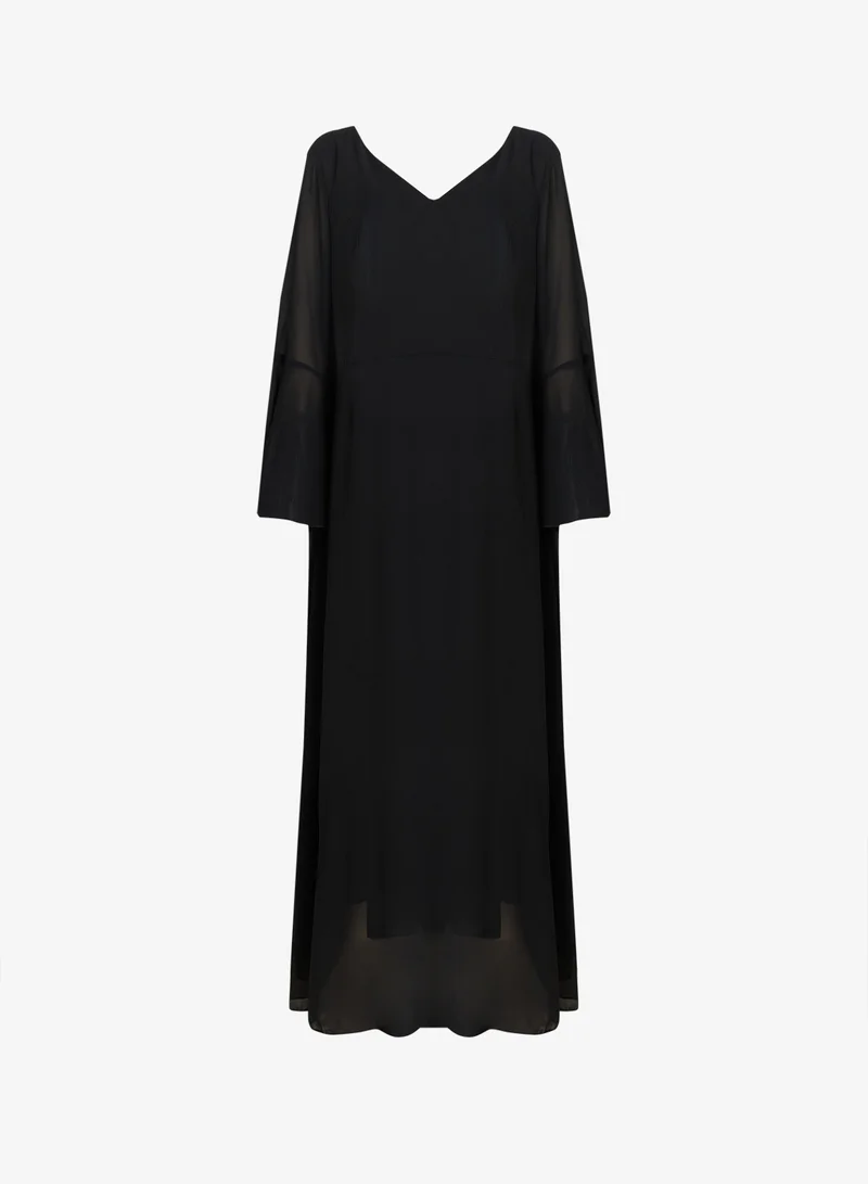 Ella Plus Plus Size A-line Dress With Sheer Sleeves