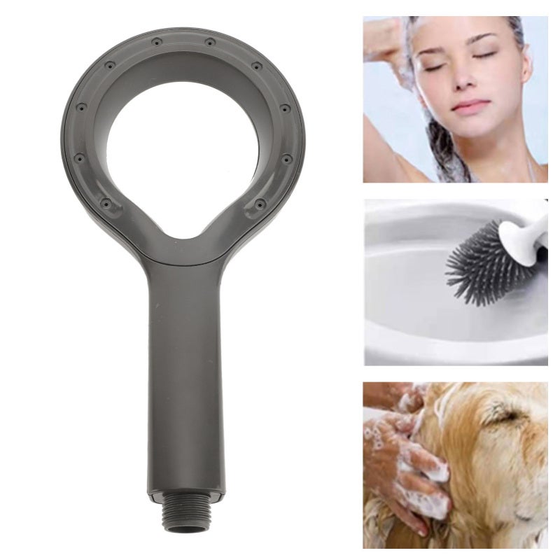 Handheld Showerhead: Gray, High Pressure, Hollow Out Design - Ergonomic Grip, Easy Installation, Premium ABS Material for Home Bathroom, Pet Care And Body Cleaning - Image 5