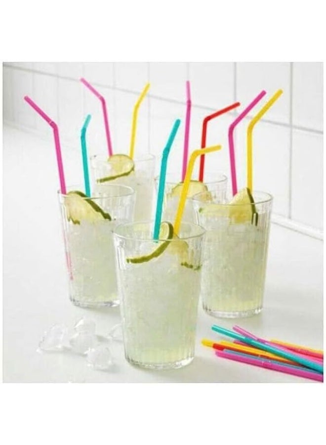 شاليموه شرب ملون مرن – 100 قطعة من البلاستيك القابل لإعادة الاستخدام للمشروبات والحفلات – ألوان متعددة - Image 4