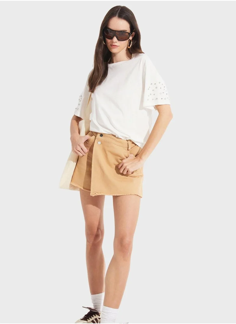 جون Crew Neck Crop T-Shirt