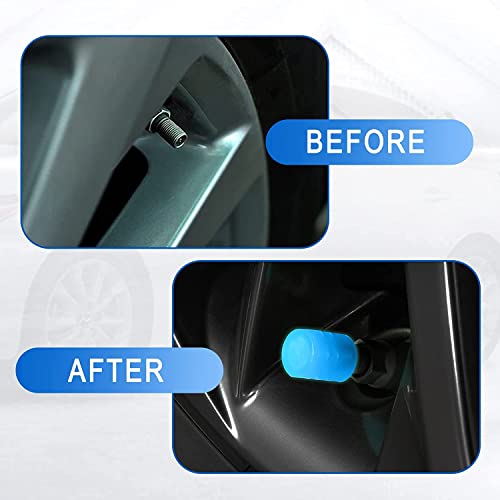 Careflection Luminous Wheels Tire Valve Stem - Glow at Night, Air Caps Cover Fluorescent, Illuminated Auto Car Wheel Valve Stem Caps for SUV, Motorcycles, Truck (8 PCS, Blue) - Image 3