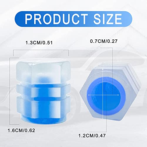 Careflection Luminous Wheels Tire Valve Stem - Glow at Night, Air Caps Cover Fluorescent, Illuminated Auto Car Wheel Valve Stem Caps for SUV, Motorcycles, Truck (8 PCS, Blue) - Image 2