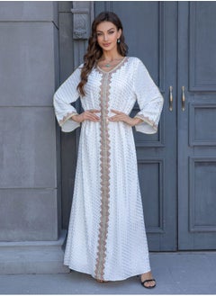 زد Muslim robe bronzed simple lace slim Dubai women's dress  - Image 1