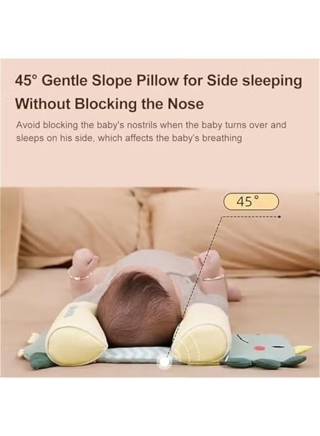 Baby Head Shaping Pillow, Newborn Pillow to Prevent Flat Head, Baby Head Pillow,Flat Head Baby Pillow, Baby Sleeping Pillow, Baby Pillows for Sleeping for 0-3 Years(Dinosaur) - Image 2