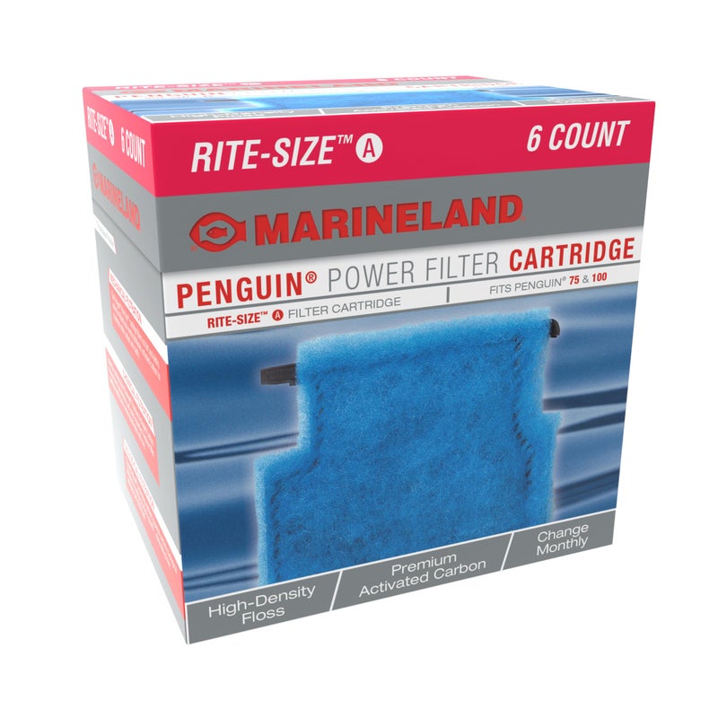 Marineland Penguin Rite-Size Cartridge,power filter cartridge, fit penguin 75 & 100,6 count - Image 1