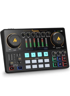 Gaming Audio Interface, Maono Caster 10-Channel Podcast mixer with Pro-preamp, 48V Phantom Power, Bluetooth, 11 Customize sound pads for Recording, Streaming, Youtube, TikTok, PC, Guitar (AME2)