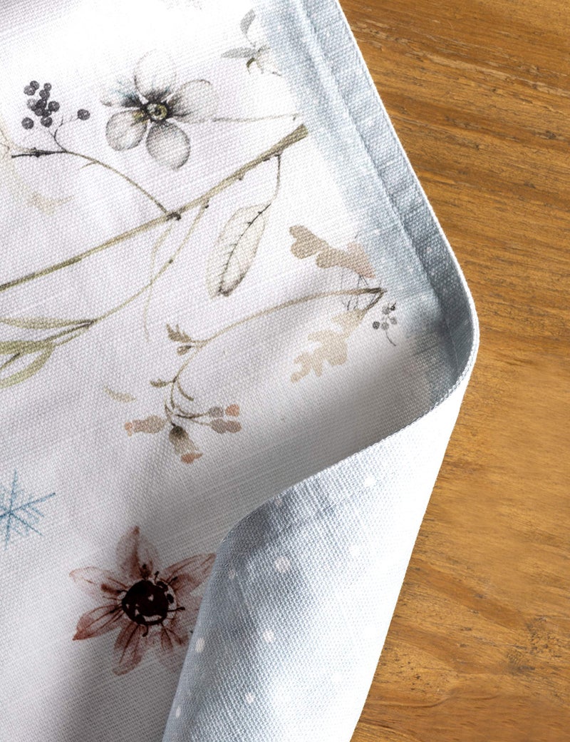 Maison d' Hermine Placemats 100% Cotton Decorative Cloth Place Mat Washable Dinner Placemat  Holiday  Dinner  Wedding & Dining  Ice Florals - Thanksgiving/Christmas (Set of 4) - Image 3