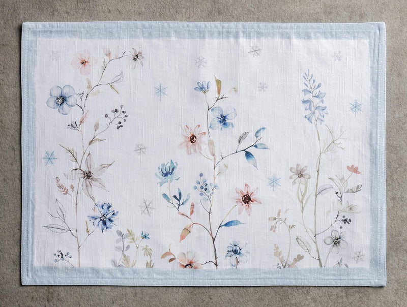 Maison d' Hermine Placemats 100% Cotton Decorative Cloth Place Mat Washable Dinner Placemat  Holiday  Dinner  Wedding & Dining  Ice Florals - Thanksgiving/Christmas (Set of 4) - Image 2