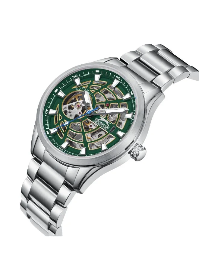 Slazenger SLAZENGER SL.9.2411.1.01 Men's Automatic  Display Watch & Metal Strap Silver