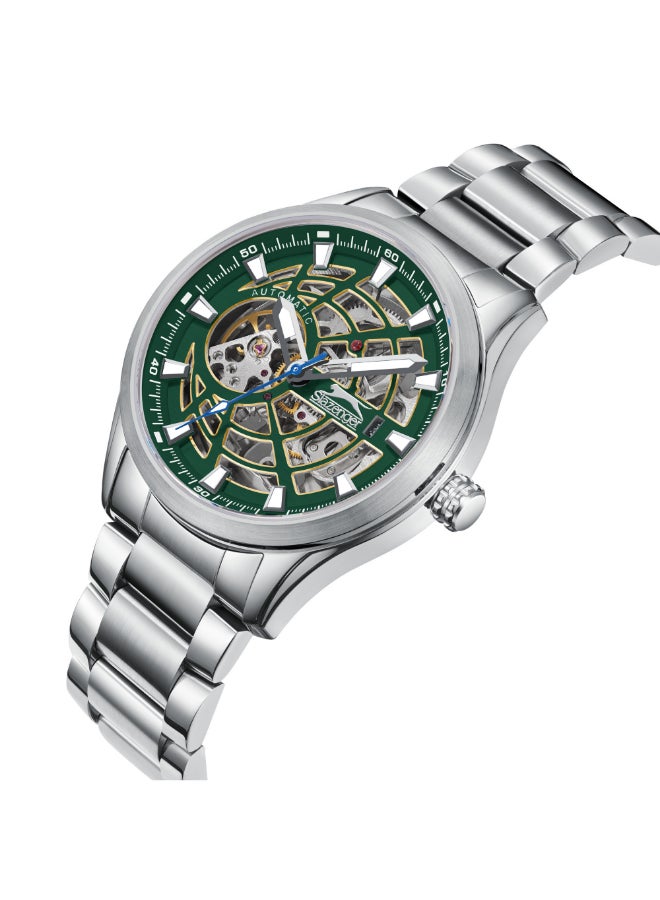 سلازنجر ساعة رجالية أوتوماتيكية بسوار معدني فضي - Image 2