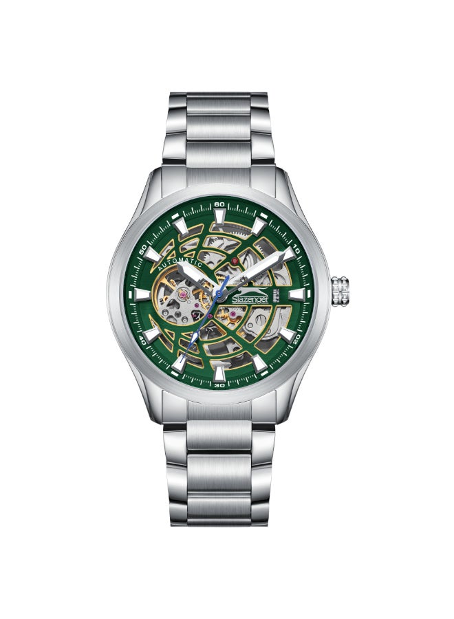 سلازنجر ساعة رجالية أوتوماتيكية بسوار معدني فضي - Image 1