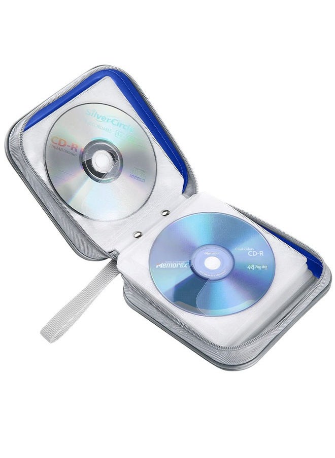 FLABOX 40 CD/DVD Sleeves Portable  Storage Organizer Scratch-Resistant Protective Cases (Blue)  - Image 5