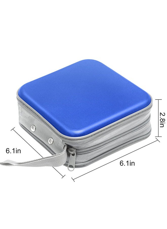 40 CD/DVD Sleeves Portable  Storage Organizer Scratch-Resistant Protective Cases (Blue)
