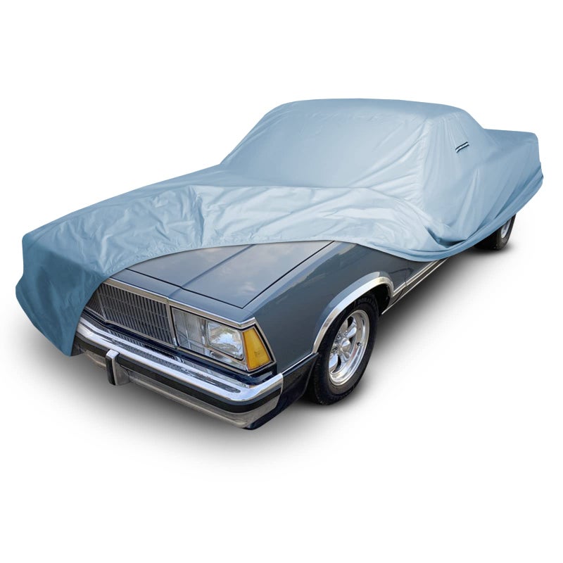 غطاء سيارة مخصص iCarCover لسيارة شيفروليه إل كامينو 1978-1987 مقاوم للماء لجميع الأحوال الجوية، حماية من المطر والثلج والأشعة فوق البنفسجية، غطاء خارجي كامل مقاوم للعوامل الجوية، داخلي وخارجي مع حزام