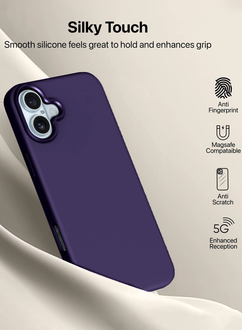 ELTRAZONE Soft Liquid Silicone Case Cover for Apple iPhone 17 5G (2025) – Slim Shockproof Protective Phone Case with Anti-Scratch Microfiber Lining & Smooth Matte Finish – Eggplant Purple (MCRPSN) - Image 3