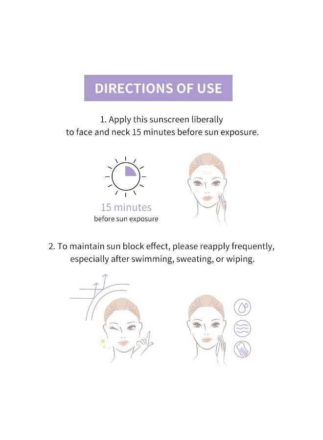 LANBENA Niacinamide Sunscreen SPF 50+ PA+++ 30ml Brightening Facial Sunscreen with Vitamin B3 UV Protection Oil Control - Image 3