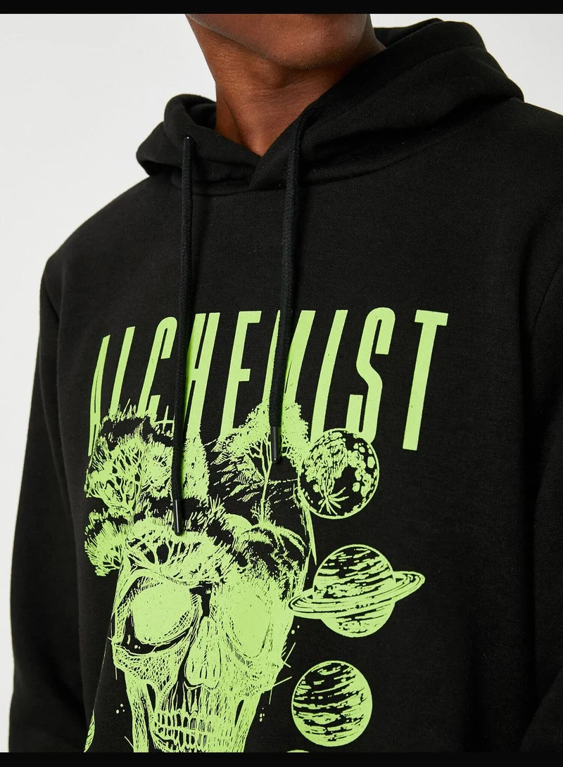KOTON Skull Printed Hoodie