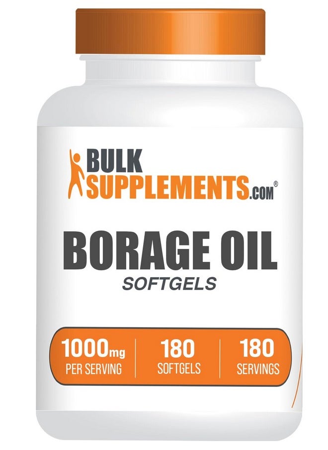 بالك سابلمنتس كبسولات زيت لسان الثور الناعمة من BulkSupplements.com - مكمل حمض جاما لينولينيك، مكملات زيت لسان الثور، زيت لسان الثور 1000 مجم - خالٍ من الجلوتين، كبسولة هلامية واحدة لكل وجبة، 180 كبسولة (عبوة واحدة)  - Image 1