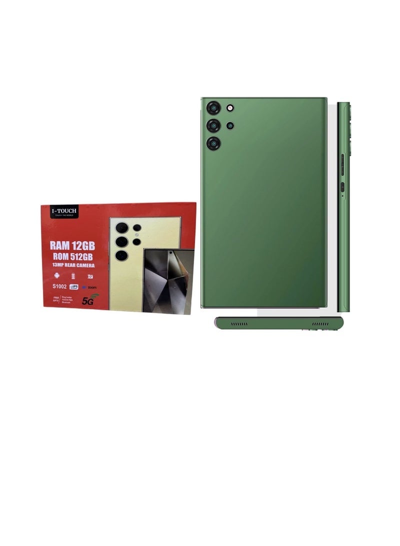 I-TOUCH ITouch Smart Tablet S1002 10.1-Inch Android 13 Tab | 12GB RAM 512GB ROM | Dual SIM 5G LTE + Wi-Fi | MAL400 GPU | With PU Protective Cover | High-Speed Tablet for Study, Gaming & Work – Green - Image 1