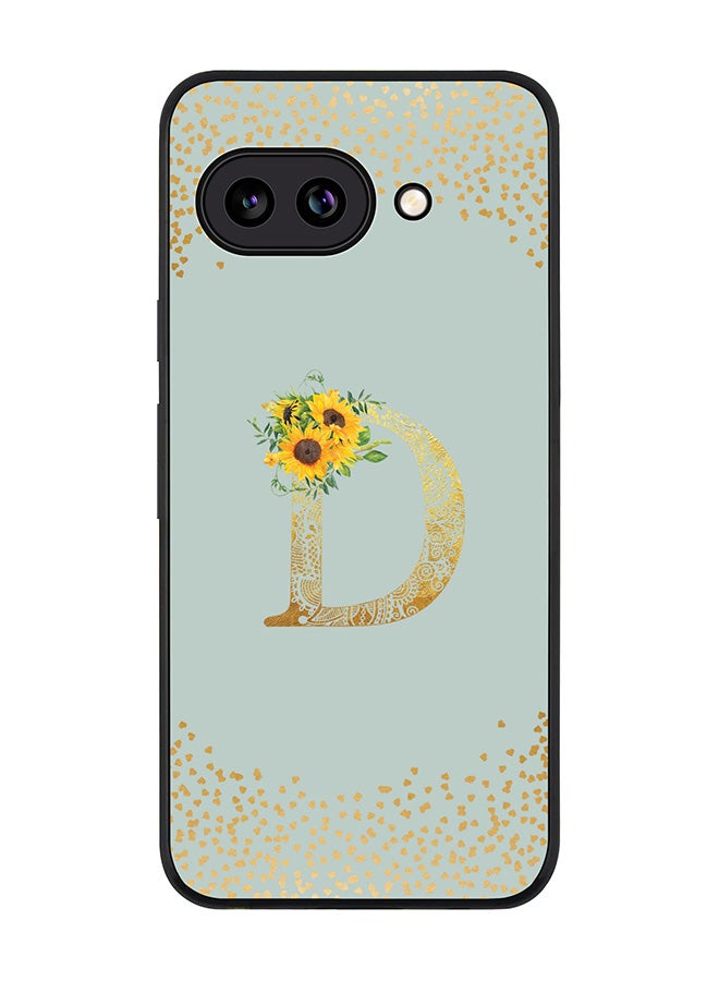 Stylizedd For Google Pixel 9a Case,Slim fit Camera Protection, Shockproof Thin Phone cover  - Custom Floral Monogram - D  (Light Grey )
