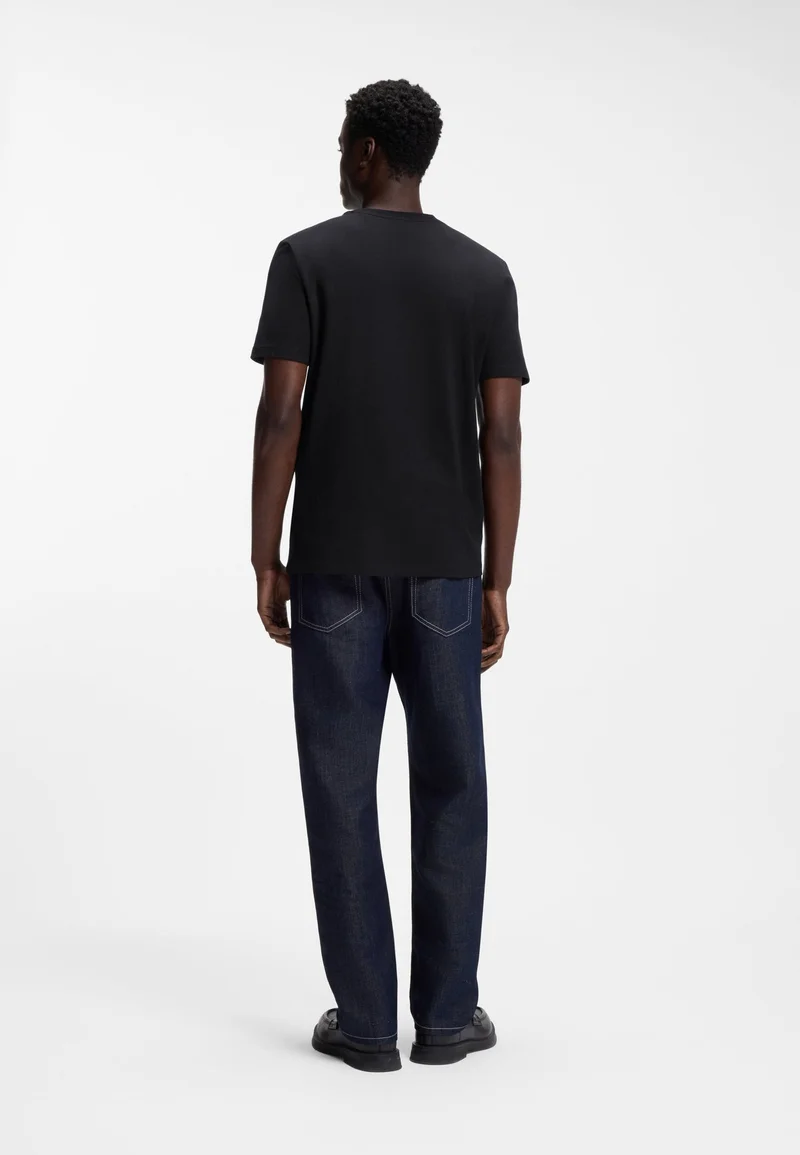 HUGO Cotton-jersey T-shirt with embroidered logo artwork