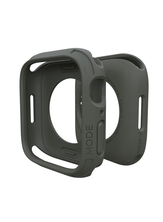 elkson Compatible with Apple Watch 45mm Bumper Case, Quattro 2.0 Series Rugged Case for Apple Watch and iWatch Series 8 7, Military Grade Durable Protective Cover, Flexible Shock Proof, Charcoal Green - Image 2