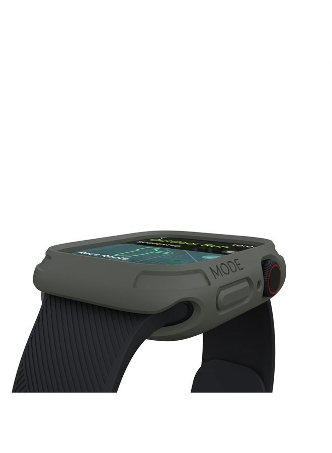 elkson Compatible with Apple Watch 45mm Bumper Case, Quattro 2.0 Series Rugged Case for Apple Watch and iWatch Series 8 7, Military Grade Durable Protective Cover, Flexible Shock Proof, Charcoal Green - Image 3
